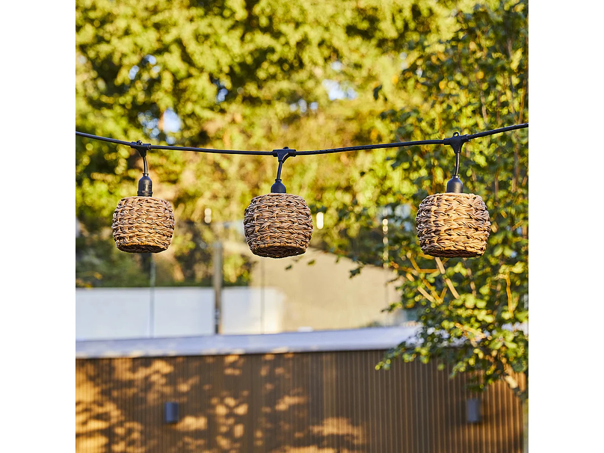 Guirlande lumineuse raccordable PINE Marron Poly rotin 6m