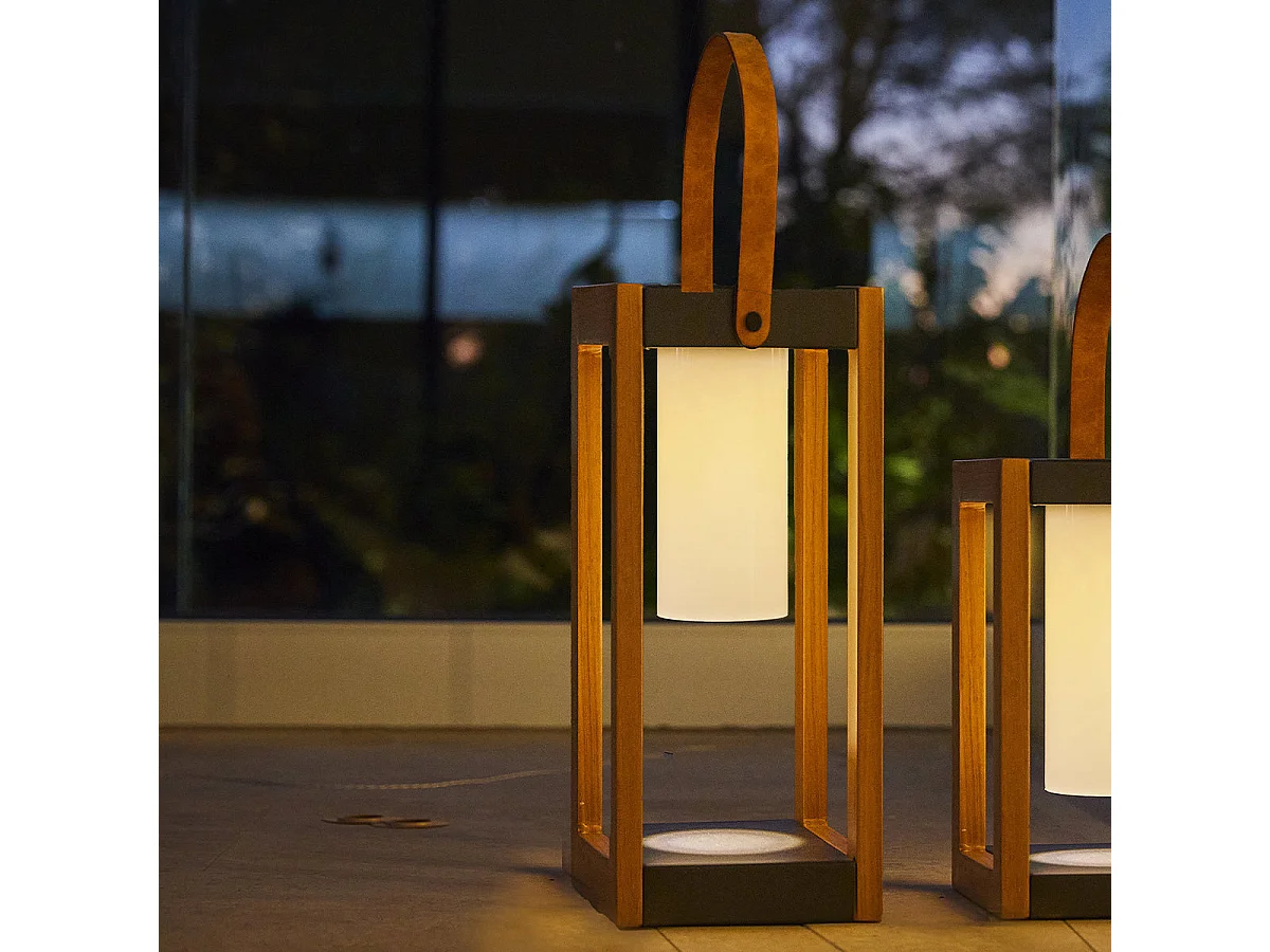 Lanterne solaire rechargeable SERAPHINA Marron Aluminium H58CM