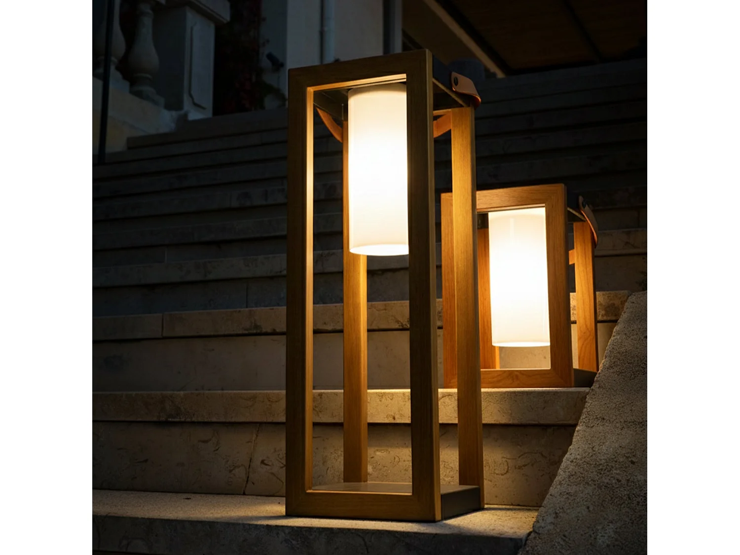 Lanterne solaire rechargeable SERAPHINA Marron Aluminium H58CM