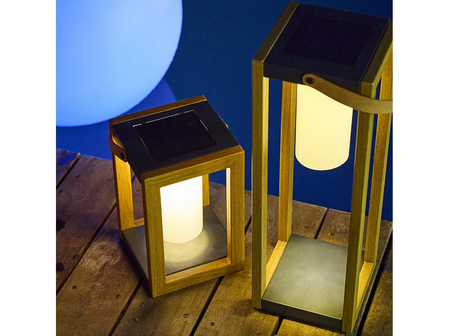 Lanterne solaire rechargeable SERAPHINA Marron Aluminium H58CM