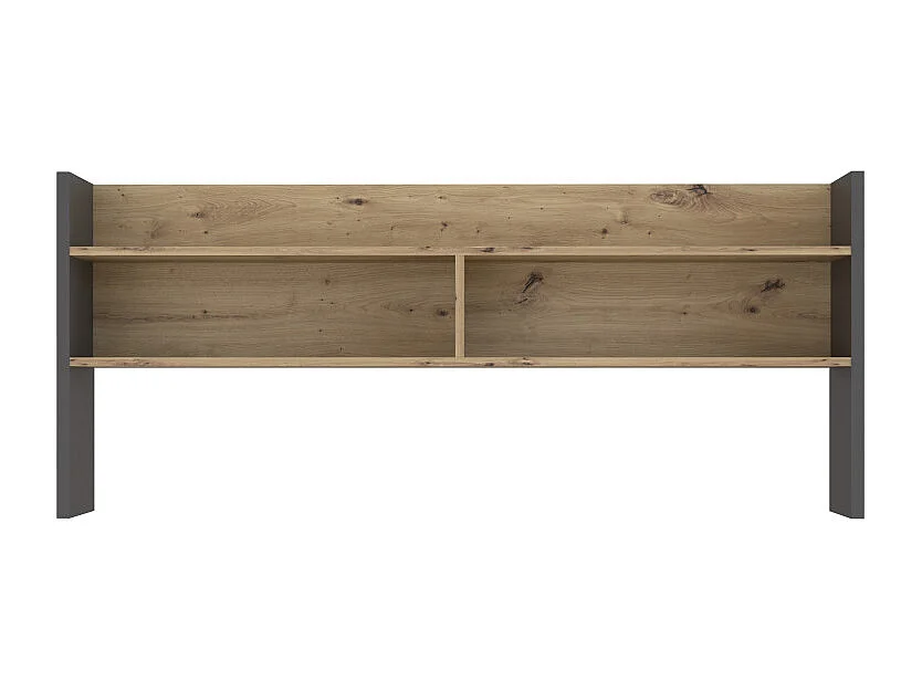 Surmeuble de bureau 140 cm décor bois de chêne et gris foncé - ODYSSÉE