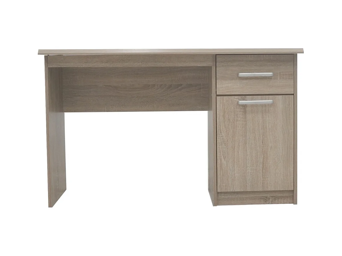 Bureau droit PRAGUE – 1 tiroir, 1 porte – Coloris chêne sonoma – Design fonctionnel