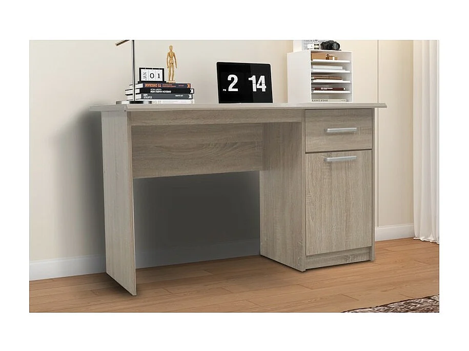 Recht bureau PRAGUE - 1 lade, 1 deur - Kleur Sonoma eiken - Functioneel ontwerp