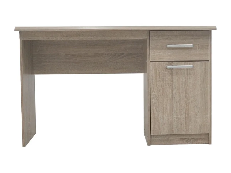 Bureau droit PRAGUE – 1 tiroir, 1 porte – Coloris chêne sonoma – Design fonctionnel