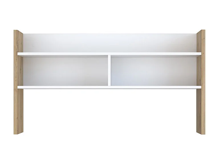 Surmeuble de bureau 110 cm blanc mat et décor bois de chêne - ODYSSÉE