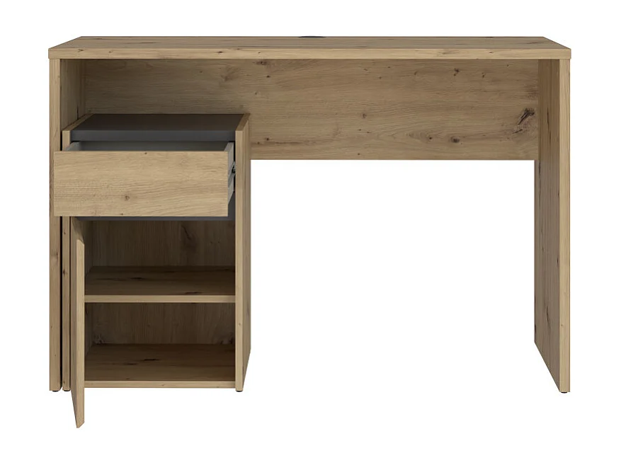 Bureau 110 cm et caisson décor bois chêne et gris foncé mat - ODYSSÉE