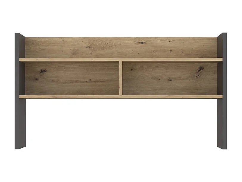 Surmeuble de bureau 110 cm décor bois de chêne et gris foncé - ODYSSÉE