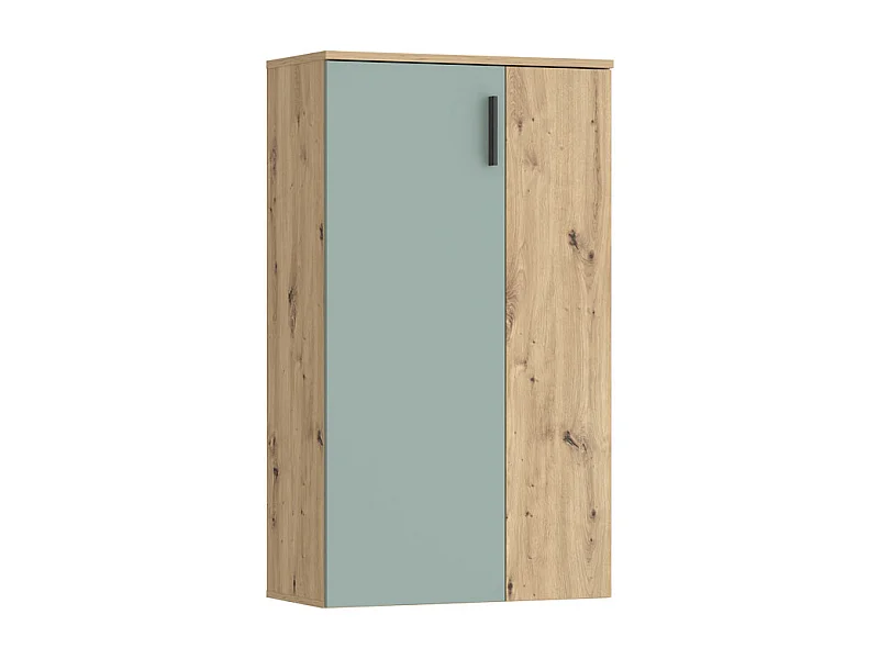 Meuble à chaussures 2 portes décor bois chêne et vert sauge – AMELIE