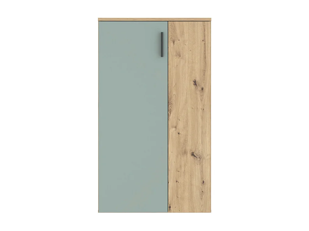Meuble à chaussures 2 portes décor bois chêne et vert sauge – AMELIE