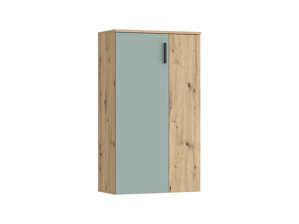 Meuble à chaussures 2 portes décor bois chêne et vert sauge – AMELIE