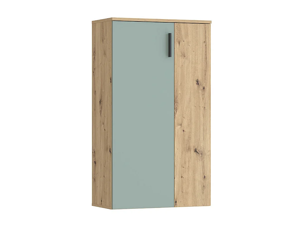 Meuble à chaussures 2 portes décor bois chêne et vert sauge – AMELIE