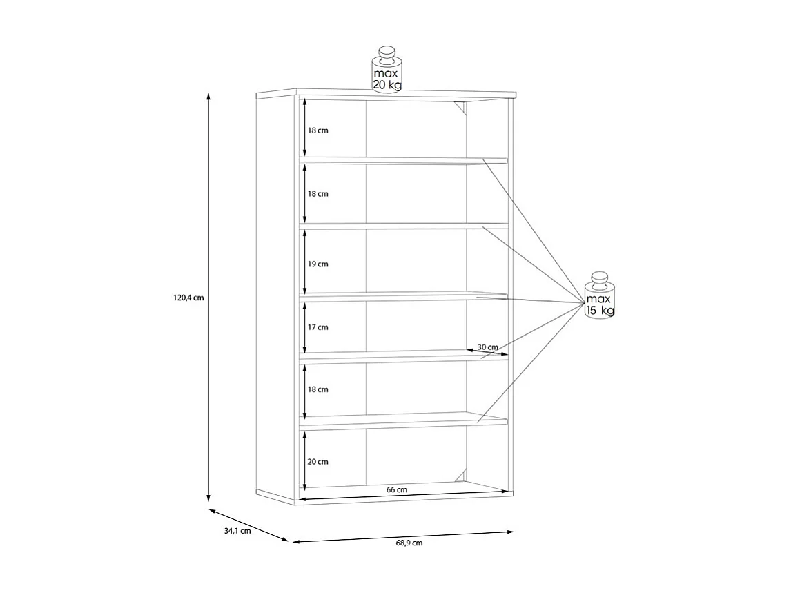 Meuble à Chaussures 2 portes décor bois de chêne et blanc mat – AMELIE