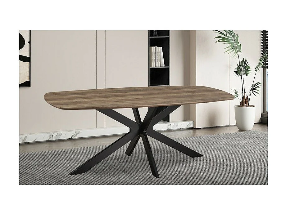 Table à manger ovale pour 10 personnes collection TUNIS. Pieds design en métal.