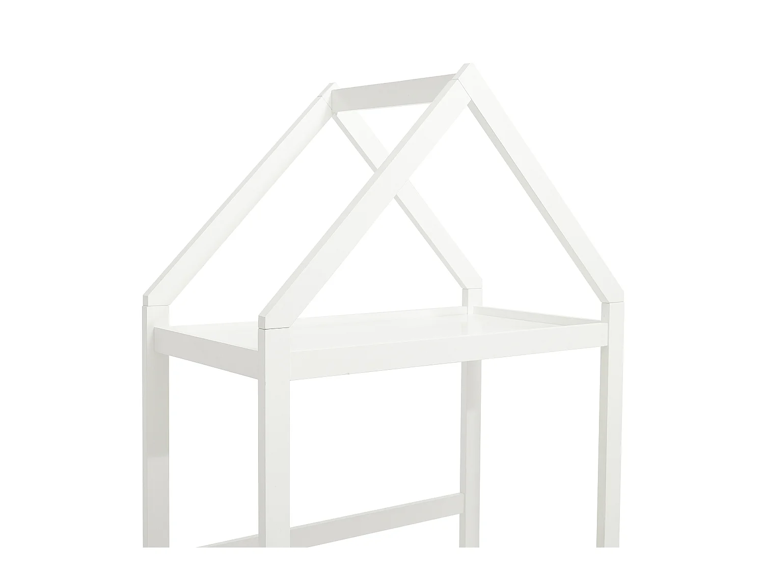 Cama casa 90 x 190 cm - Pino y MDF - Blanco - VARLAINE