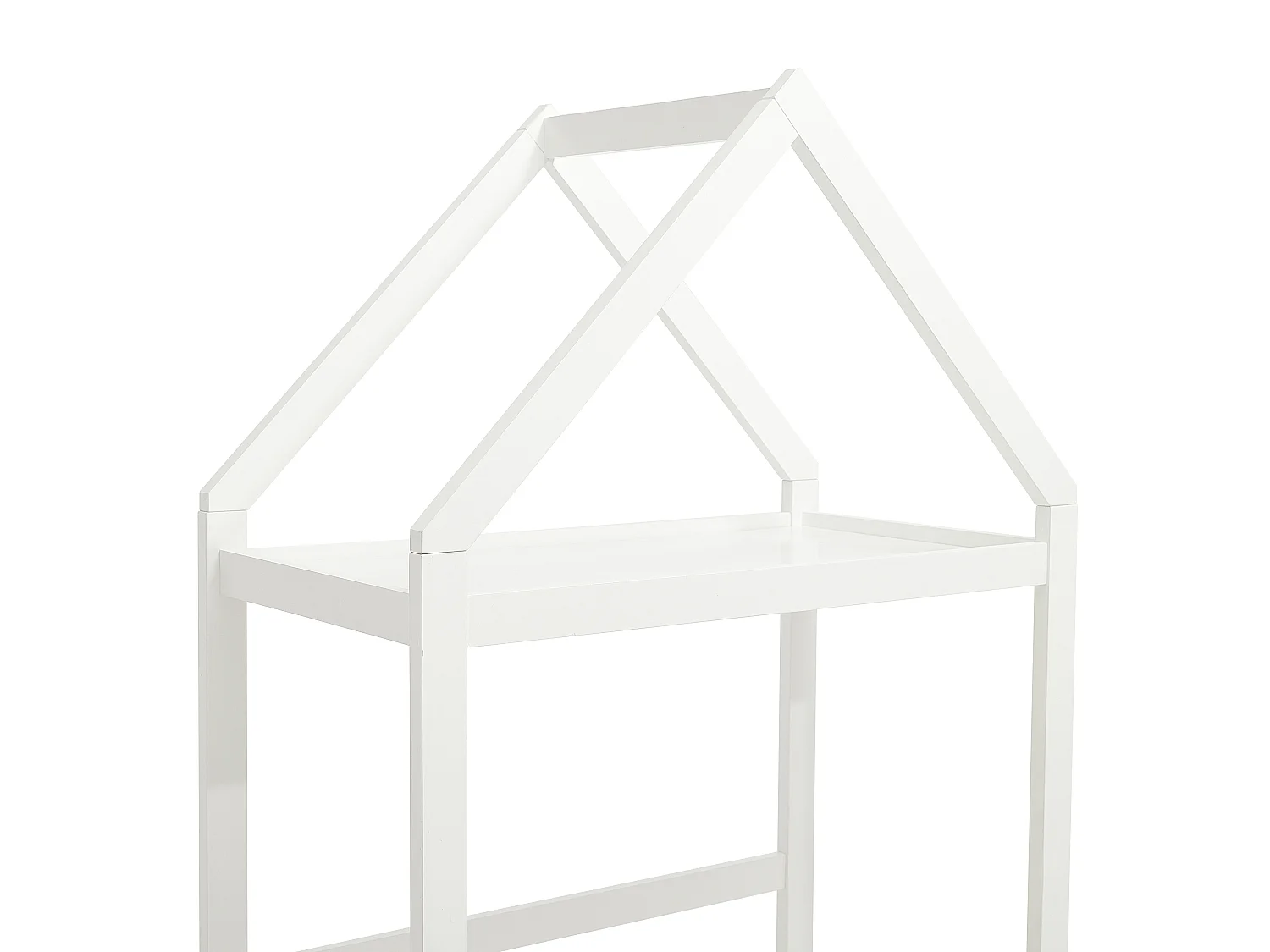 Cama casa 90 x 190 cm - Pino y MDF - Blanco - VARLAINE