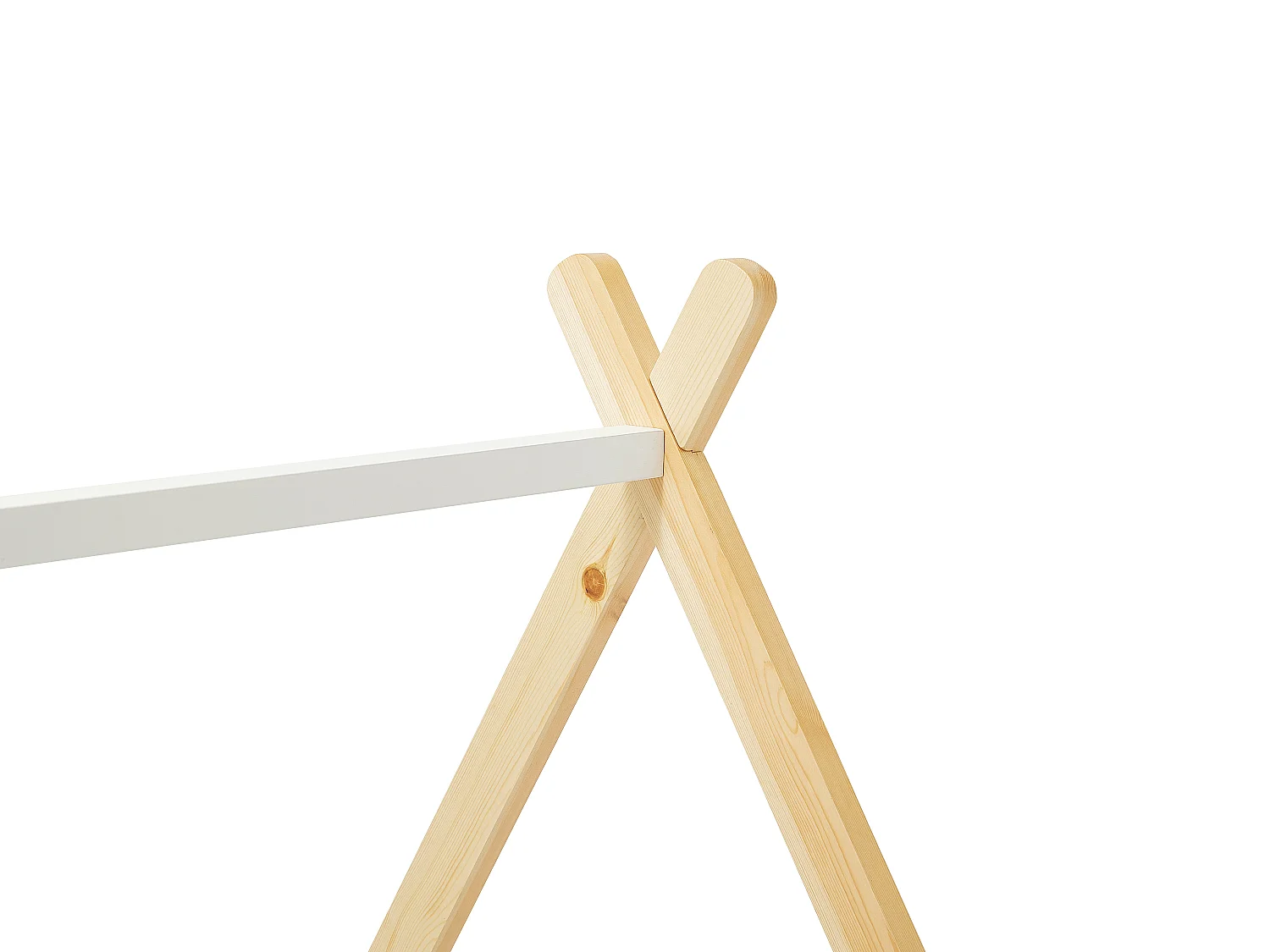Lit tipi 90 x 190 cm avec tiroirs - Pin et MDF - Coloris : Blanc et naturel - LUANCO