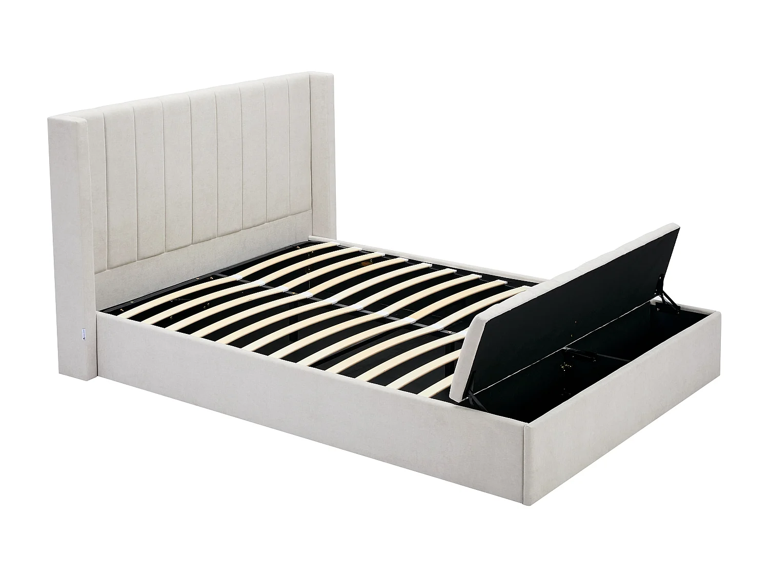 Letto con contenitore 160 x 200 cm con panca Tessuto Beige - DOUINO