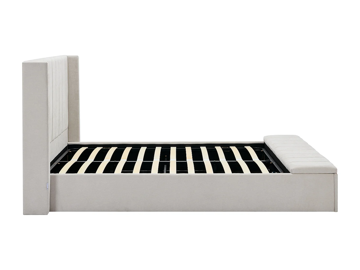 Letto con contenitore 160 x 200 cm con panca Tessuto Beige - DOUINO