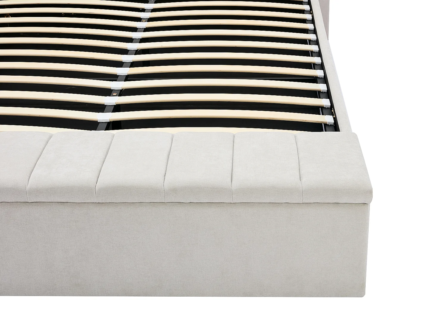 Bed met opbergruimte 160 x 200 cm met bankje - Stof - Beige - DOUINO