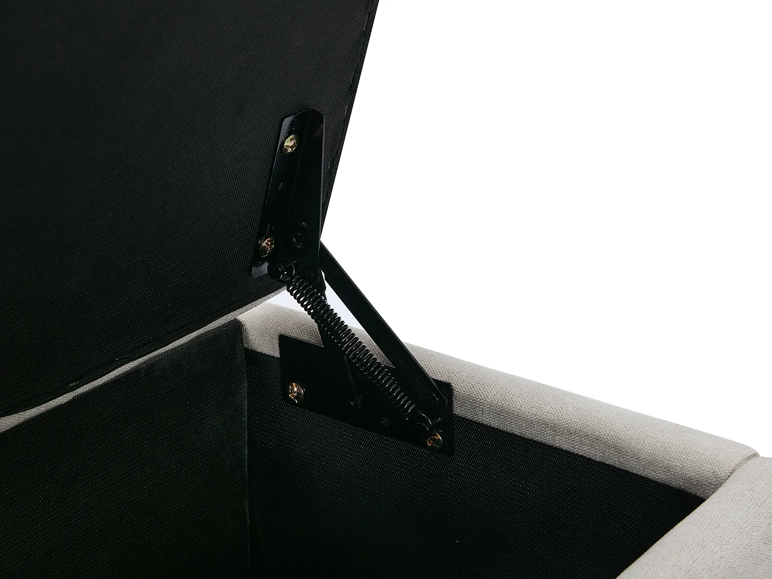 Bett mit Bettkasten & Bank - 180 x 200 cm - Stoff - Beige - DOUINO