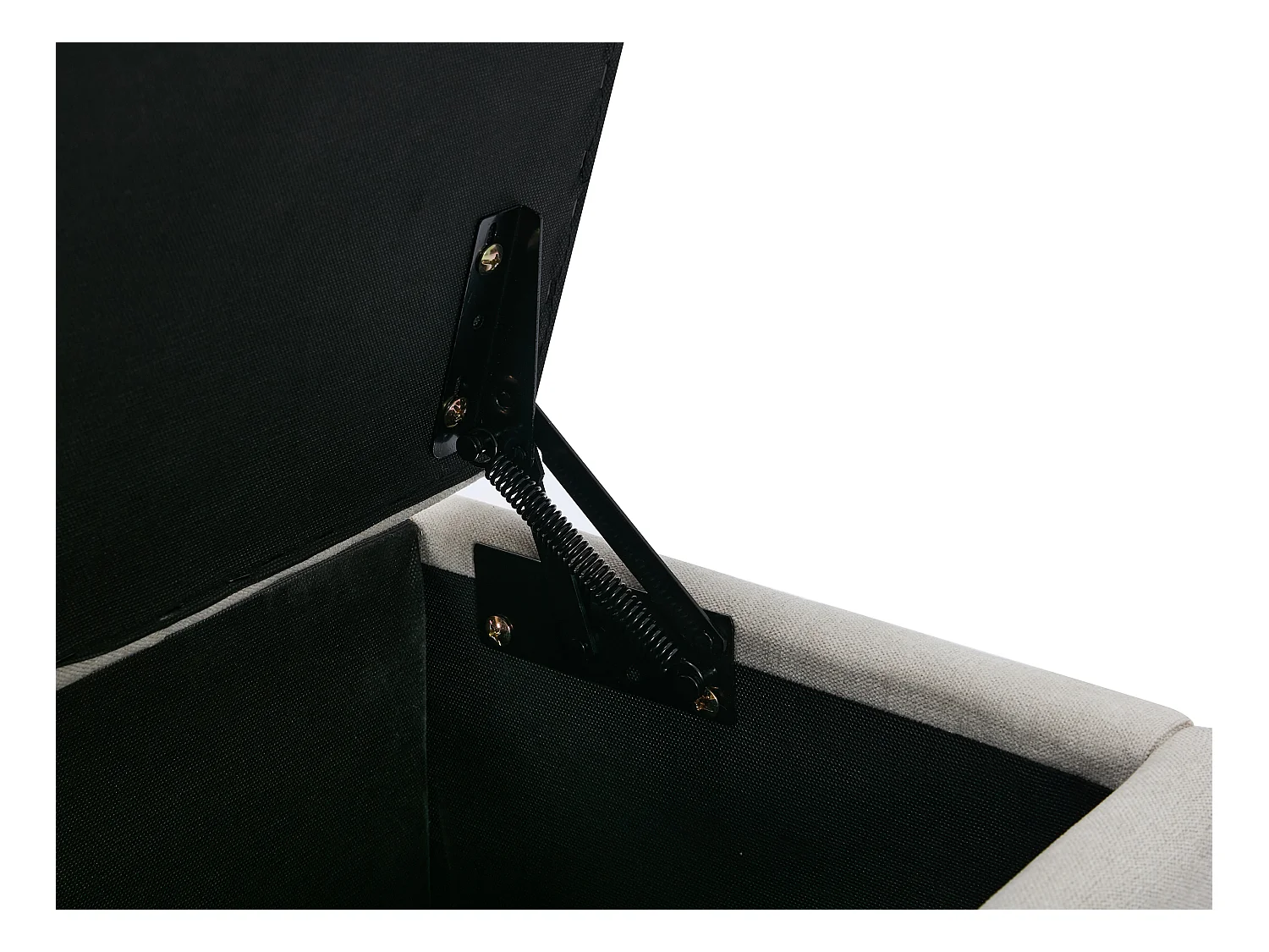 Łóżko ze skrzynią i ławką 180 x 200 cm - Tkanina - Beżowy - DOUINO