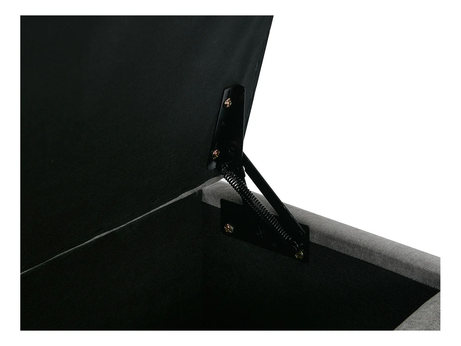 Lit coffre 140 x 190 cm avec banc - Tissu - Gris - DOUINO