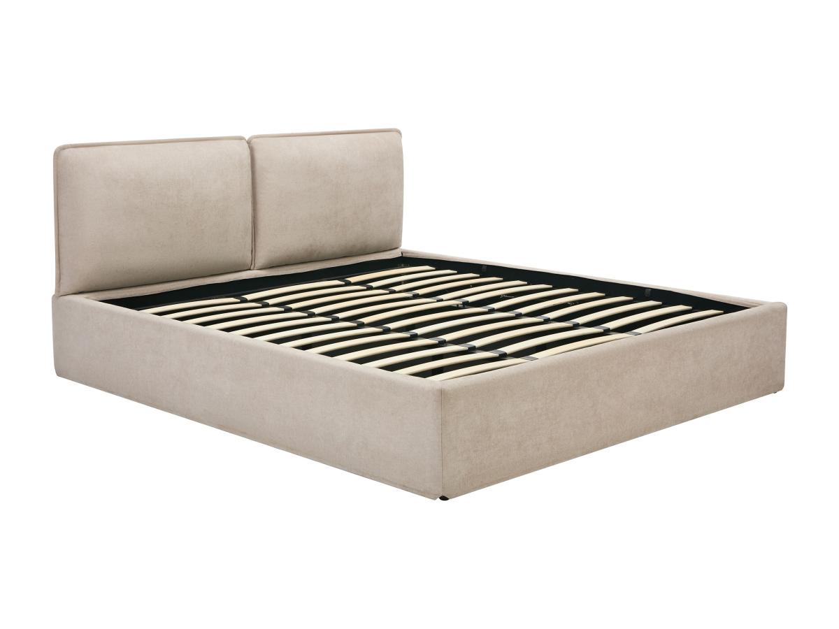 Bett mit Stauraum mit abnehmbarem Bezug – 180 x 200 cm – Stoff – Beige – TE günstig online kaufen