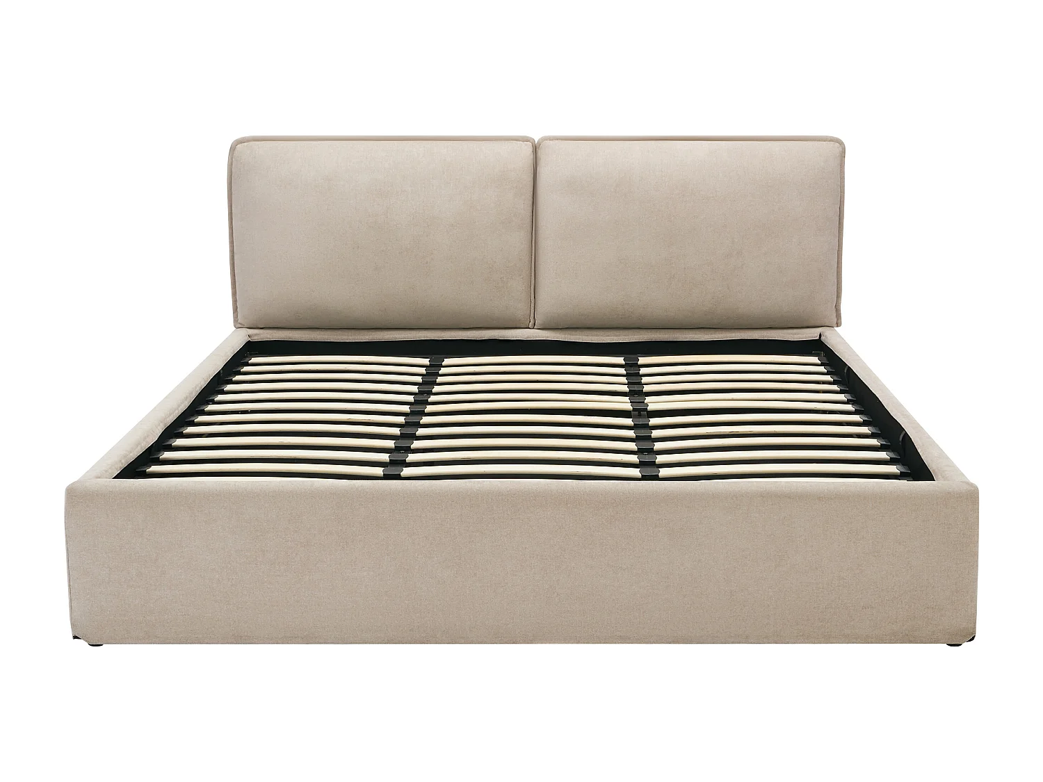 Bett mit Stauraum mit abnehmbarem Bezug – 180 x 200 cm – Stoff – Beige – TENESE