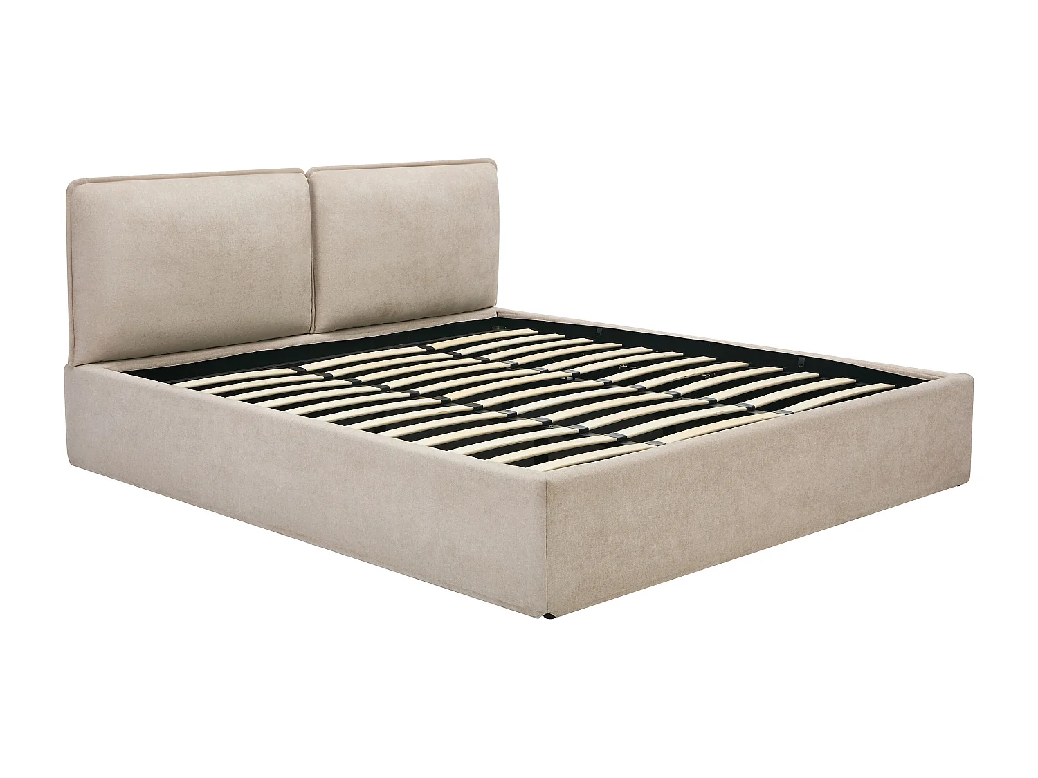 Bett mit Stauraum mit abnehmbarem Bezug – 180 x 200 cm – Stoff – Beige – TENESE