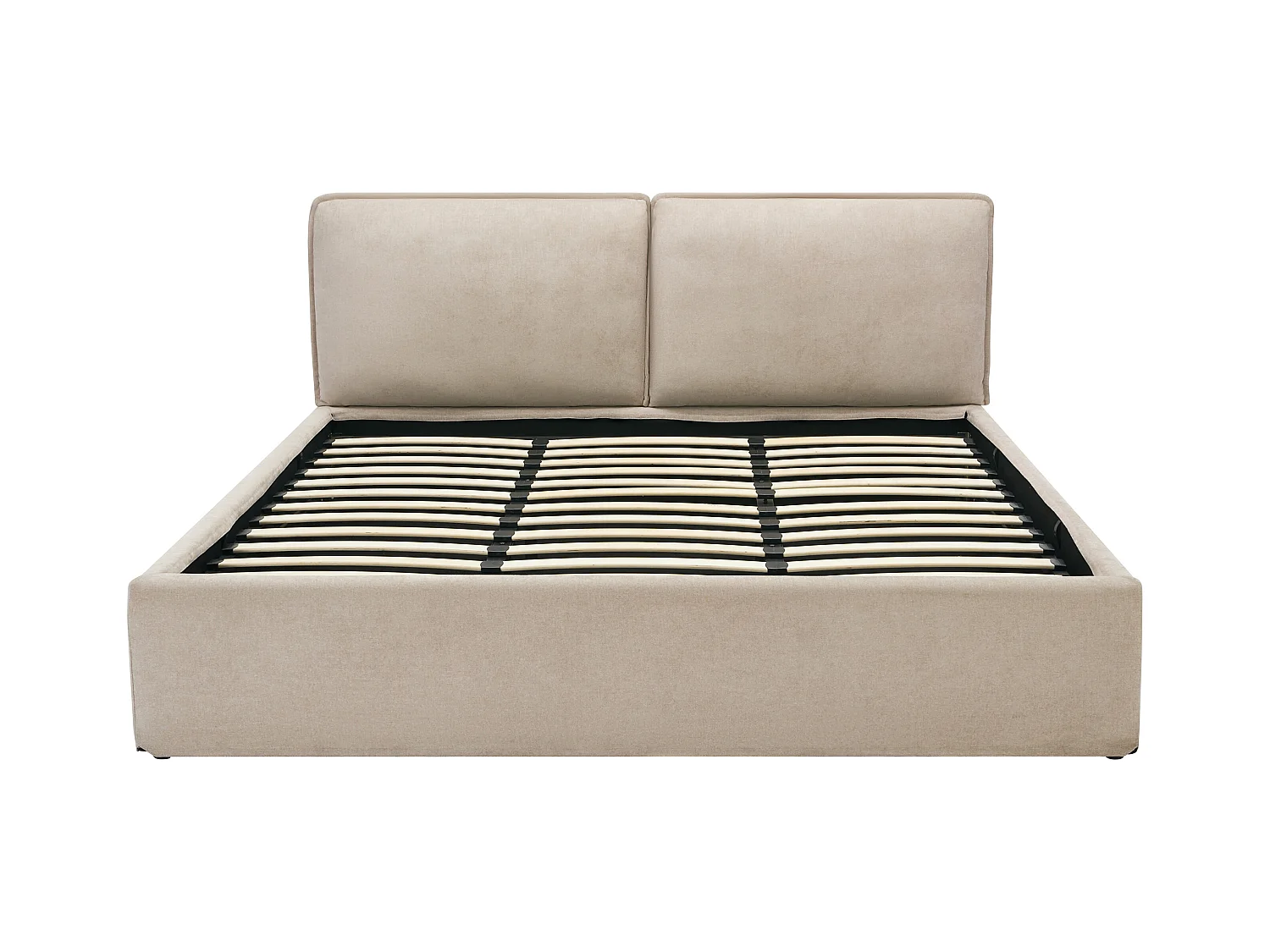 Bed met opbergruimte en afneembare hoes 180 x 200 cm - Stof - Beige - TENESE