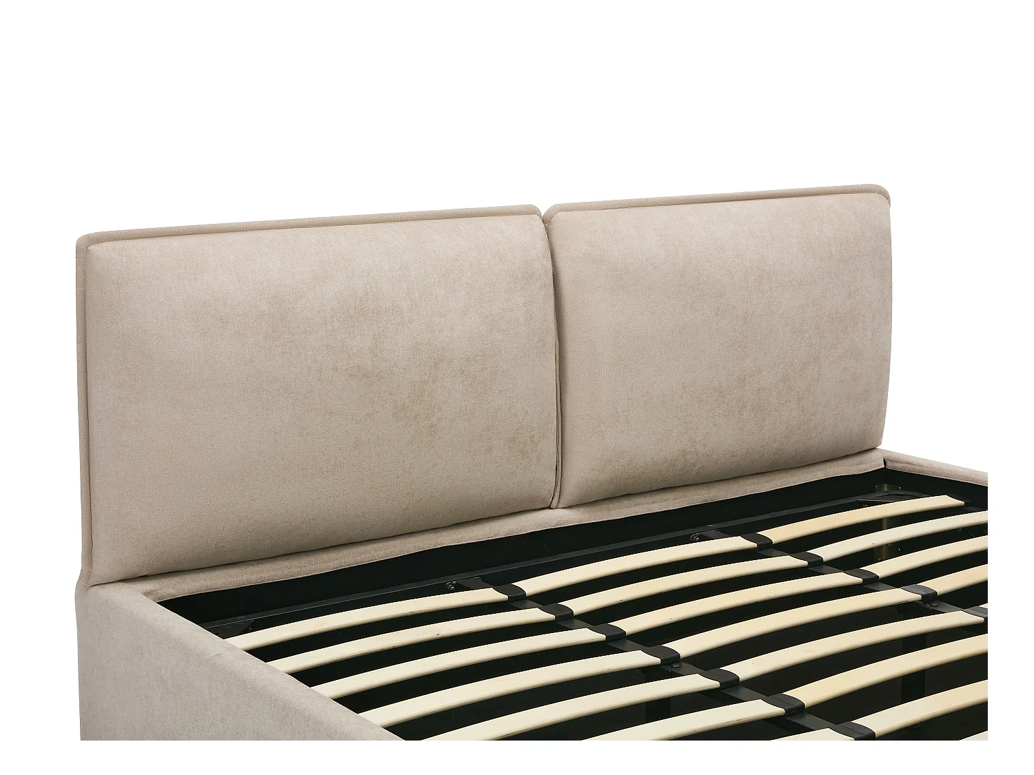 Bed met opbergruimte en afneembare hoes 180 x 200 cm - Stof - Beige - TENESE