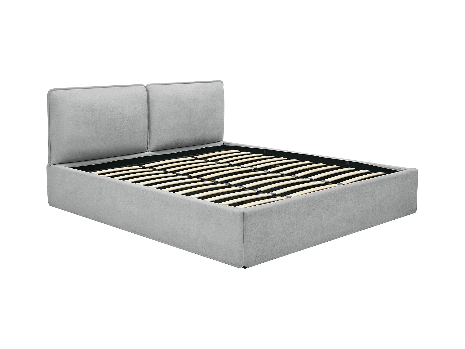 Bed met opbergruimte en afneembare hoes 180 x 200 cm - Stof - Lichtgrijs - TENESE