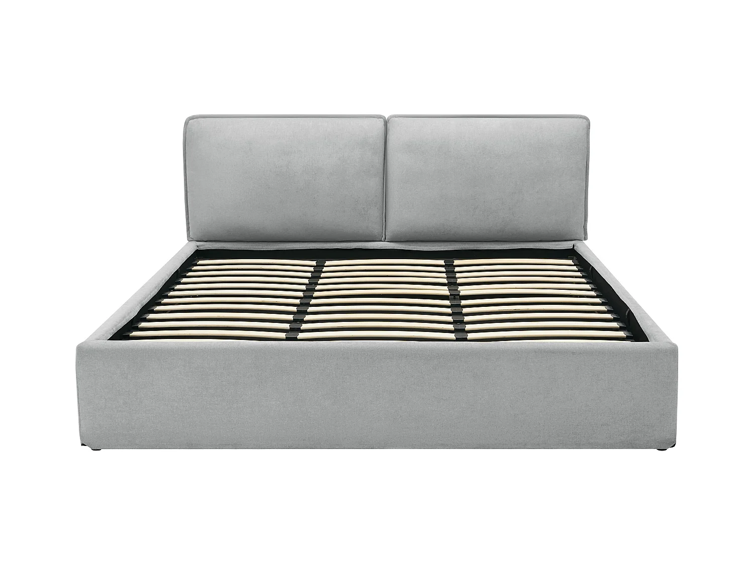 Bed met opbergruimte en afneembare hoes 180 x 200 cm - Stof - Lichtgrijs - TENESE