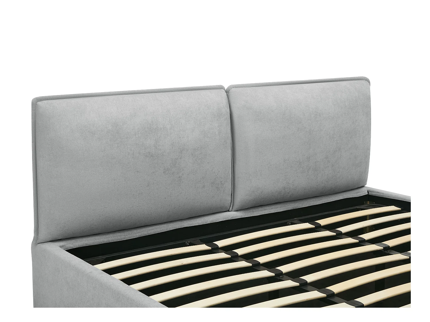 Bed met opbergruimte en afneembare hoes 180 x 200 cm - Stof - Lichtgrijs - TENESE