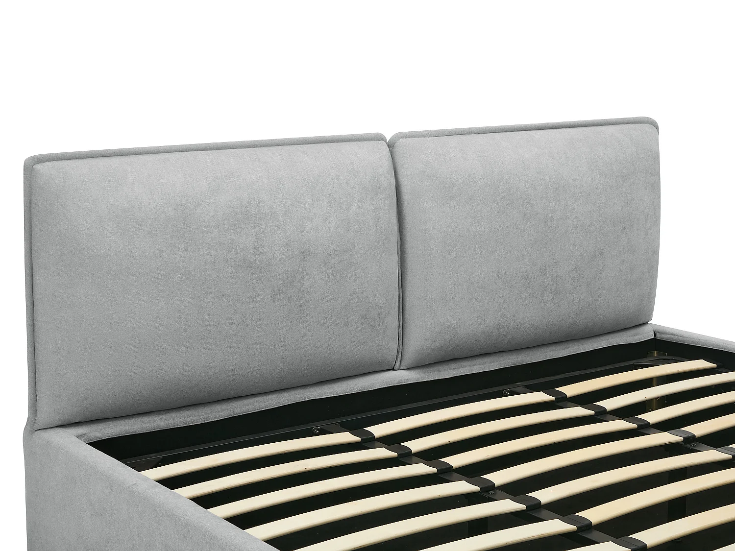 Lit coffre déhoussable 180 x 200 cm - Tissu - Gris clair - TENESE