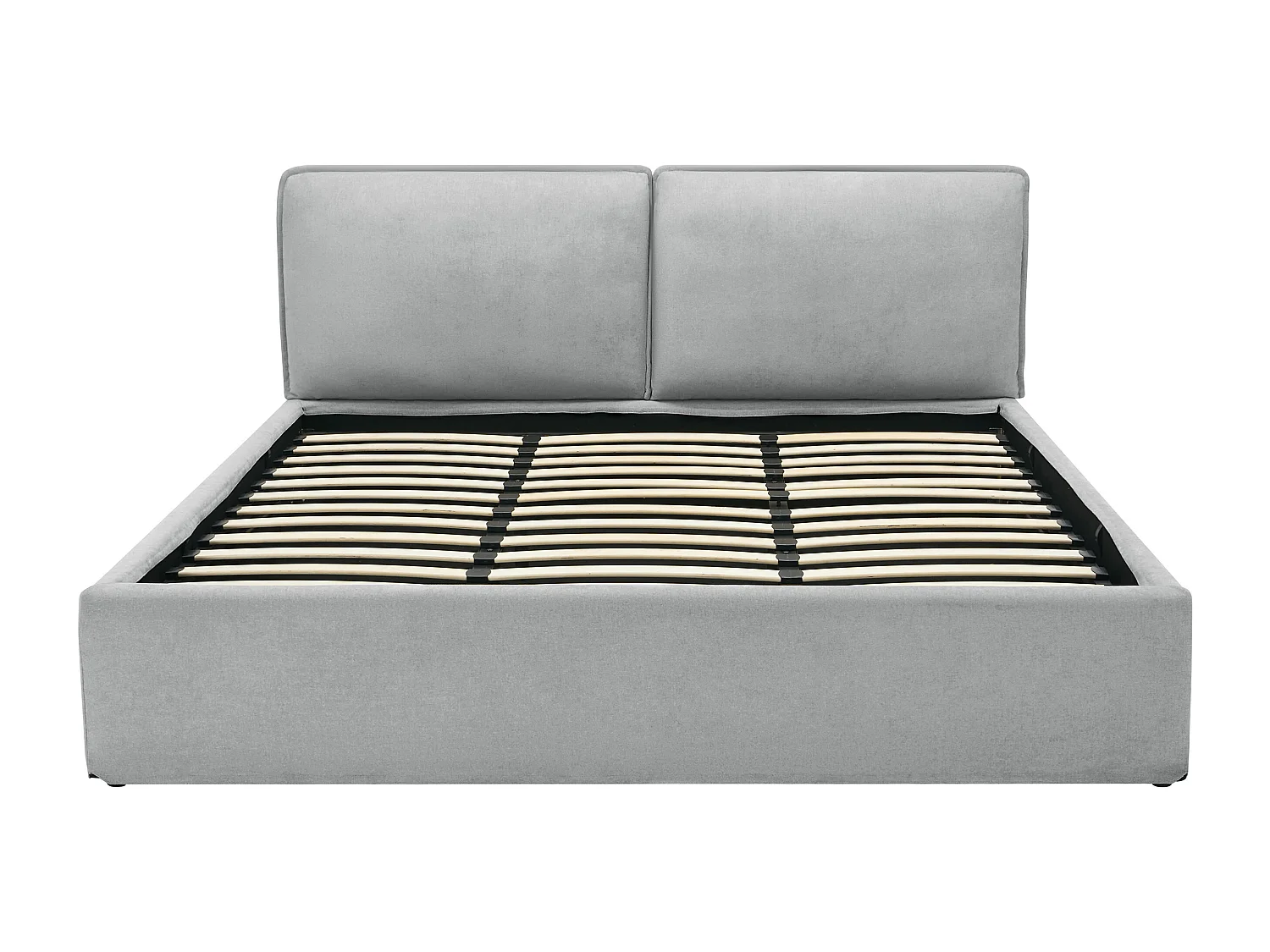 Lit coffre déhoussable 180 x 200 cm - Tissu - Gris clair - TENESE