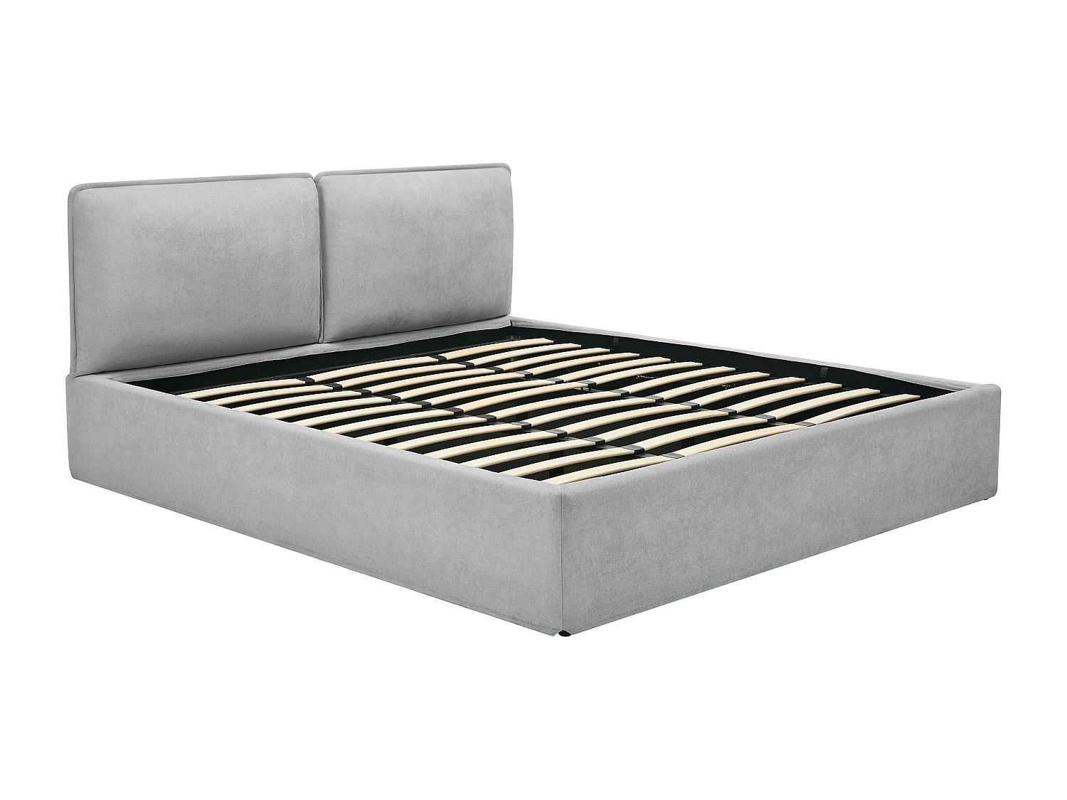 Bett mit Stauraum mit abnehmbarem Bezug – 180 x 200 cm – Stoff – Hellgrau – günstig online kaufen