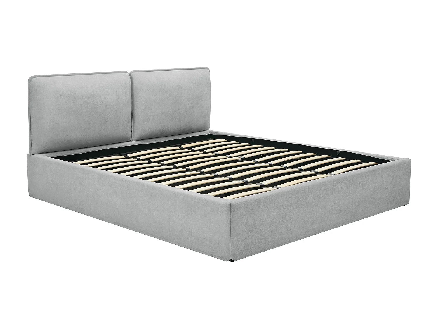 Lit coffre déhoussable 180 x 200 cm - Tissu - Gris clair - TENESE