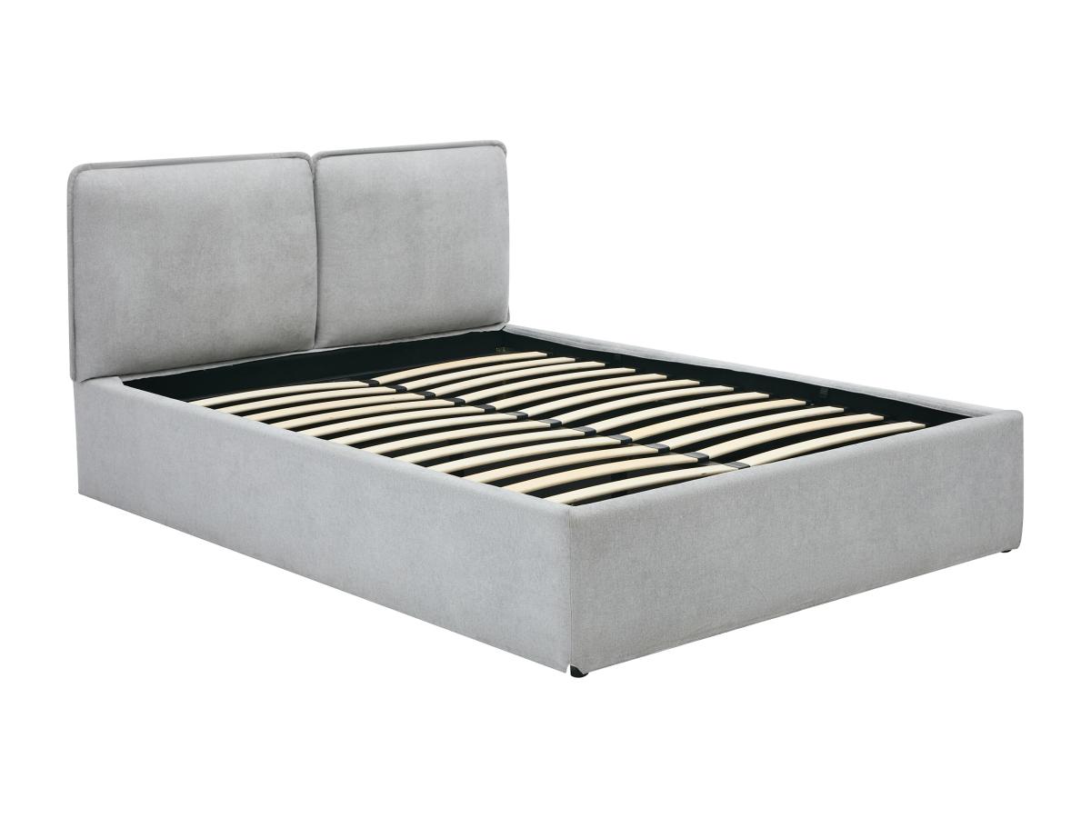Bett mit Stauraum mit abnehmbarem Bezug – 160 x 200 cm – Stoff – Hellgrau – günstig online kaufen