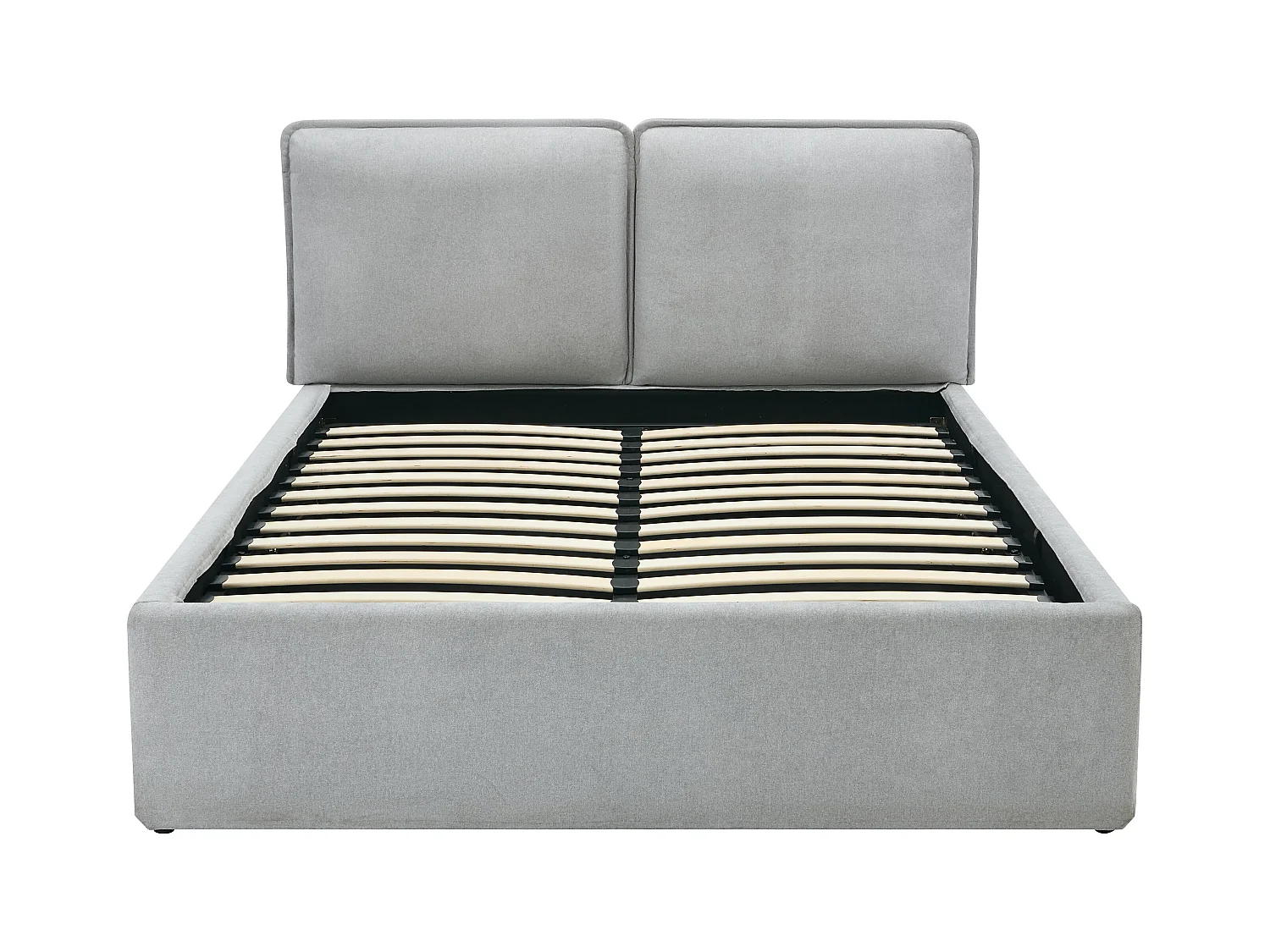 Cama com espaço de arrumação com capa removível 160 x 200 cm - Tecido - Cinzento claro - TENESE