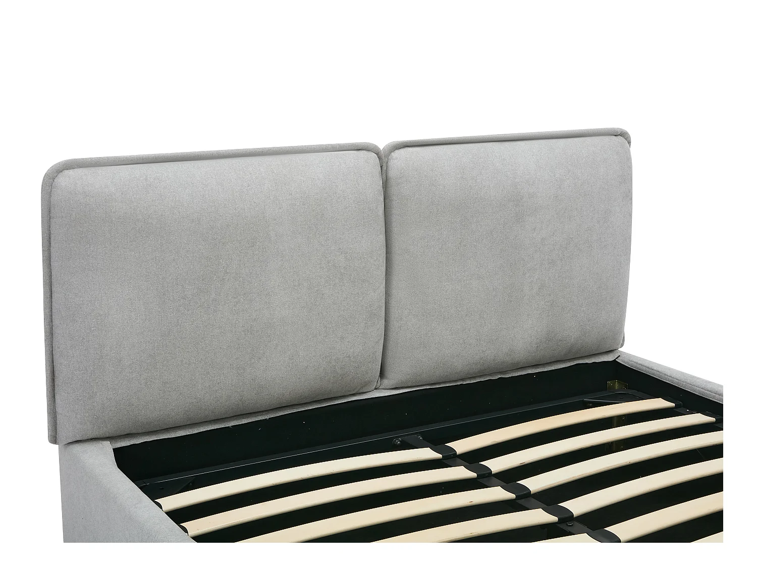 Bed met opbergruimte en afneembare hoes 160 x 200 cm - Stof - Lichtgrijs - TENESE