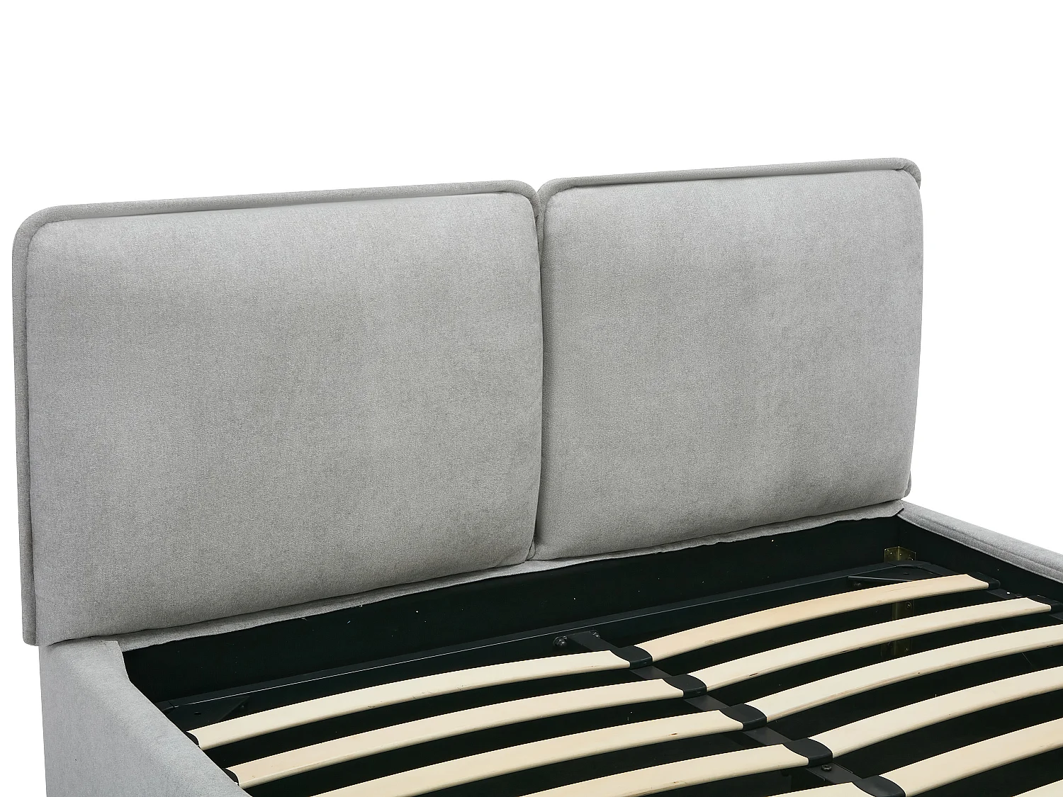 Lit coffre déhoussable 160 x 200 cm - Tissu - Gris clair - TENESE