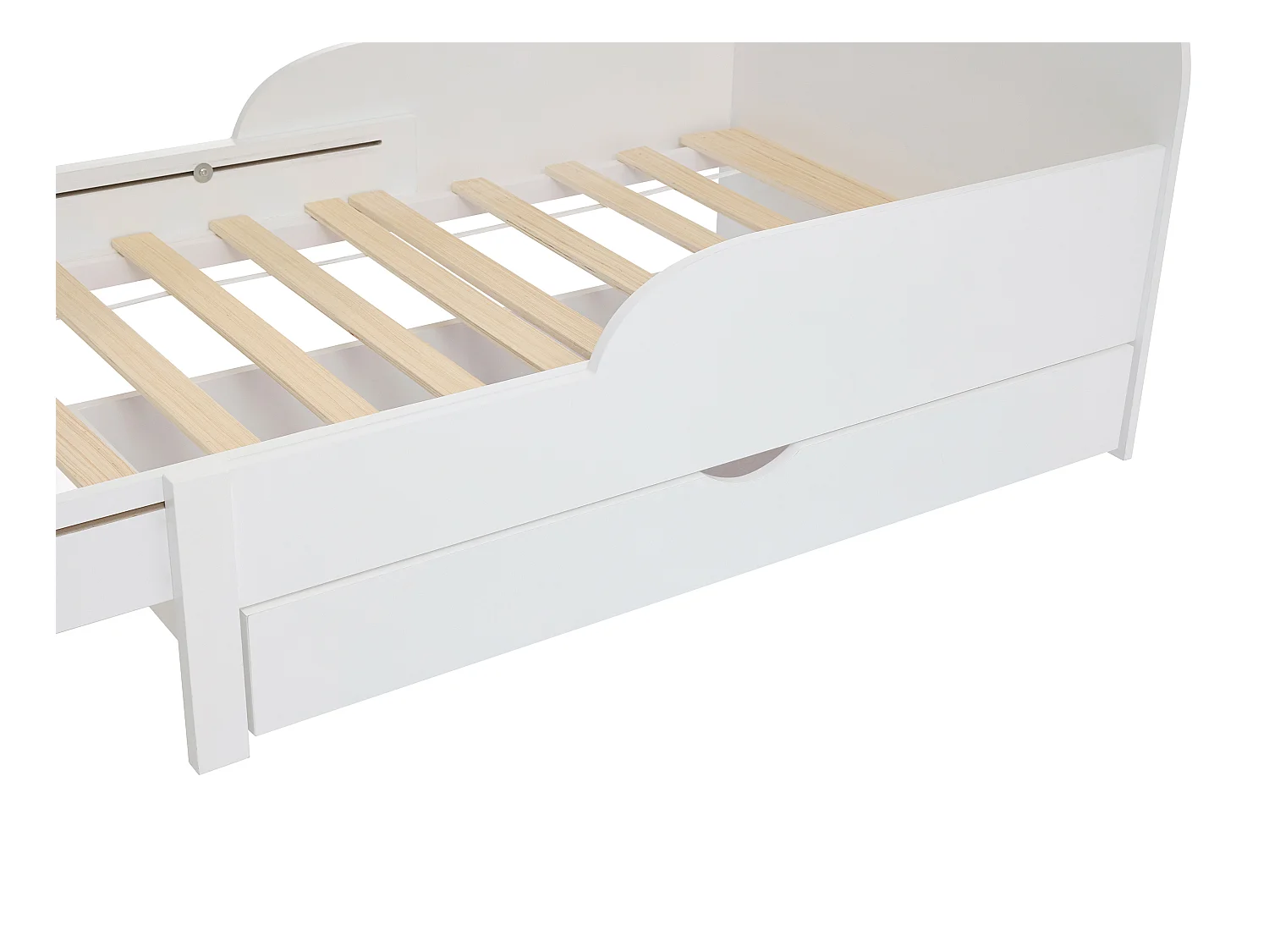 Cama evolutiva 90 x 140/170/200 cm con cajón - Pino y MDF - Blanco - TEONIA