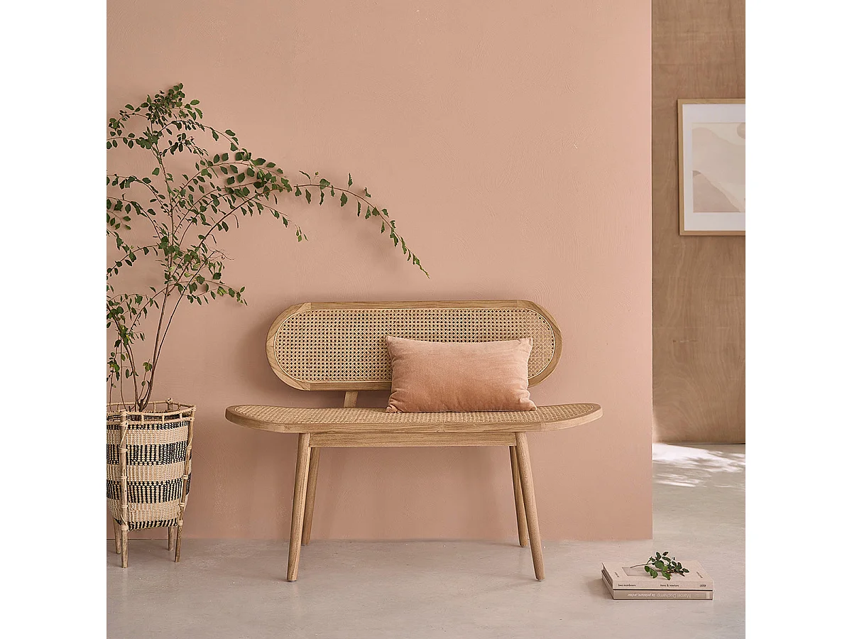 Banco de madera de teca maciza y rejilla de 120 cm