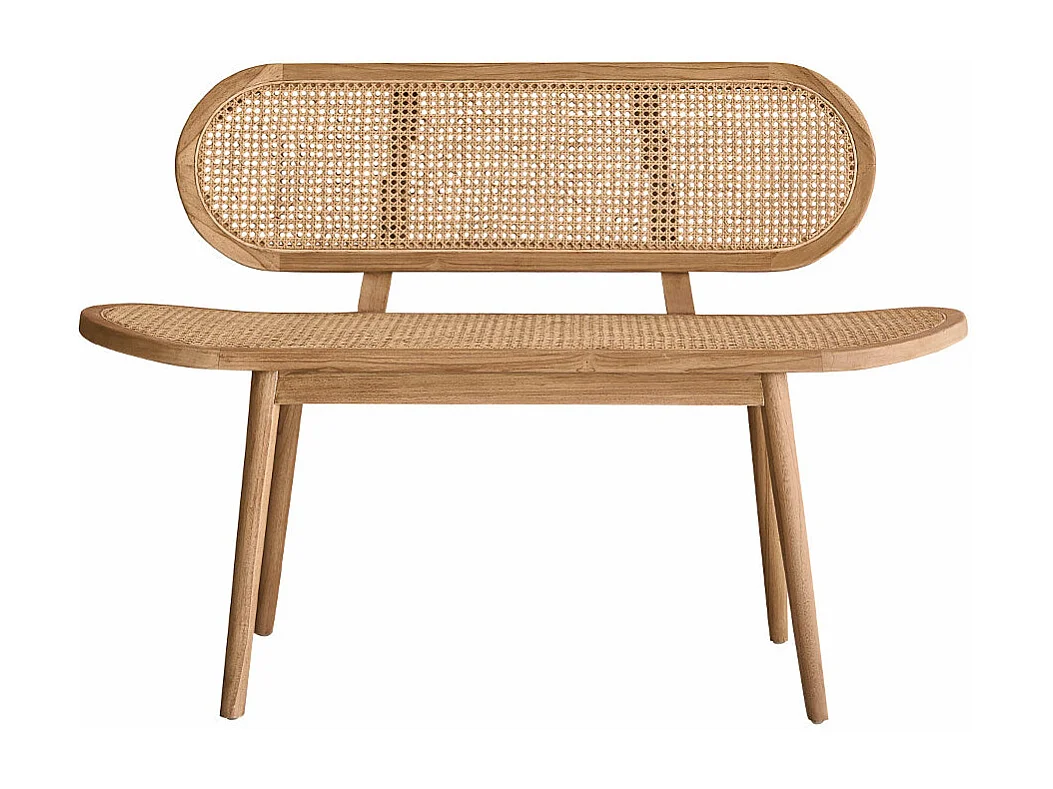 Banco de madera de teca maciza y rejilla de 120 cm