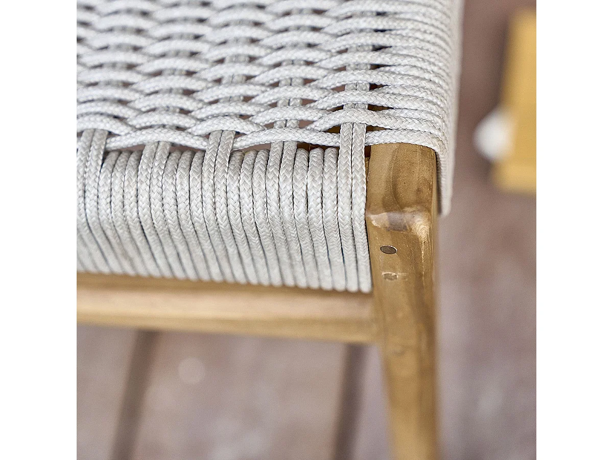 Salon de jardin en teck massif et cordage 8 places