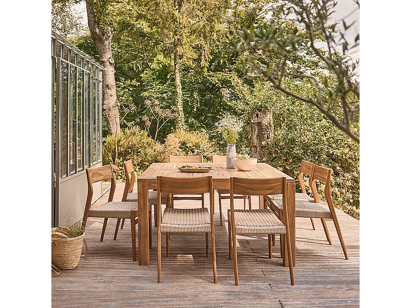 Salon de jardin en teck massif 8 places