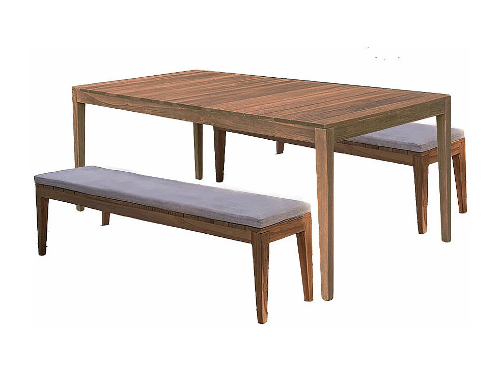 Salón de exterior de teca maciza para 6/8 pers. cojines incluidos