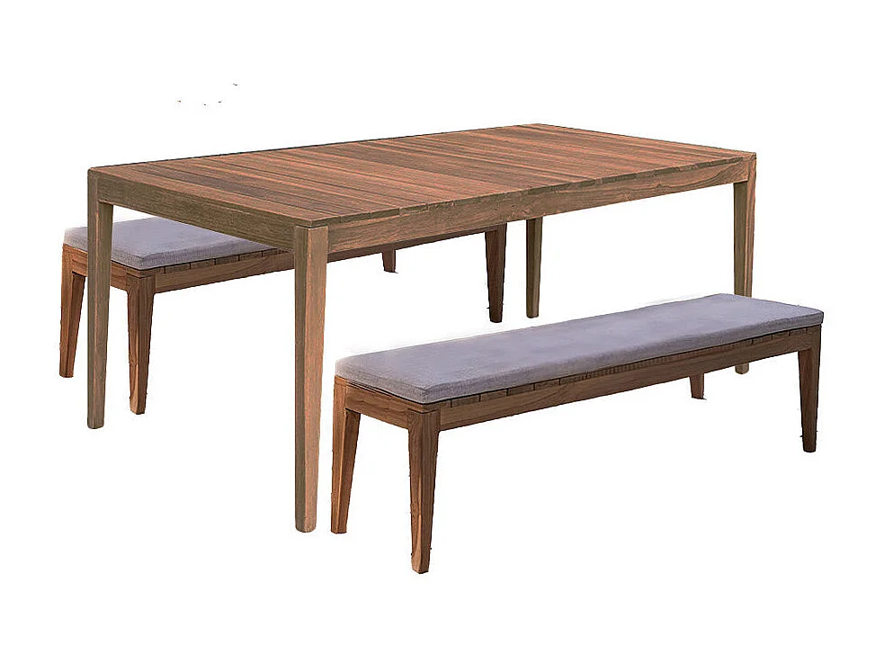 Salón de exterior de teca maciza para 6/8 pers. cojines incluidos