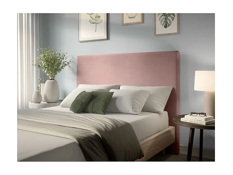 Tête de lit NUMA en velours côtelé - Rose - Largeur 160 cm